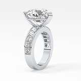 Heart Channel Pave Lab Grown Diamond Engagement Ring