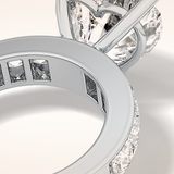 6.63 CT Heart Shaped Pave Moissanite Engagement Ring