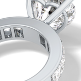 Heart Channel Pave Lab Grown Diamond Engagement Ring