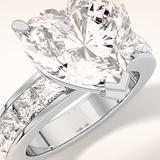 6.63 CT Heart Shaped Pave Moissanite Engagement Ring