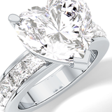 Heart Channel Pave Lab Grown Diamond Engagement Ring