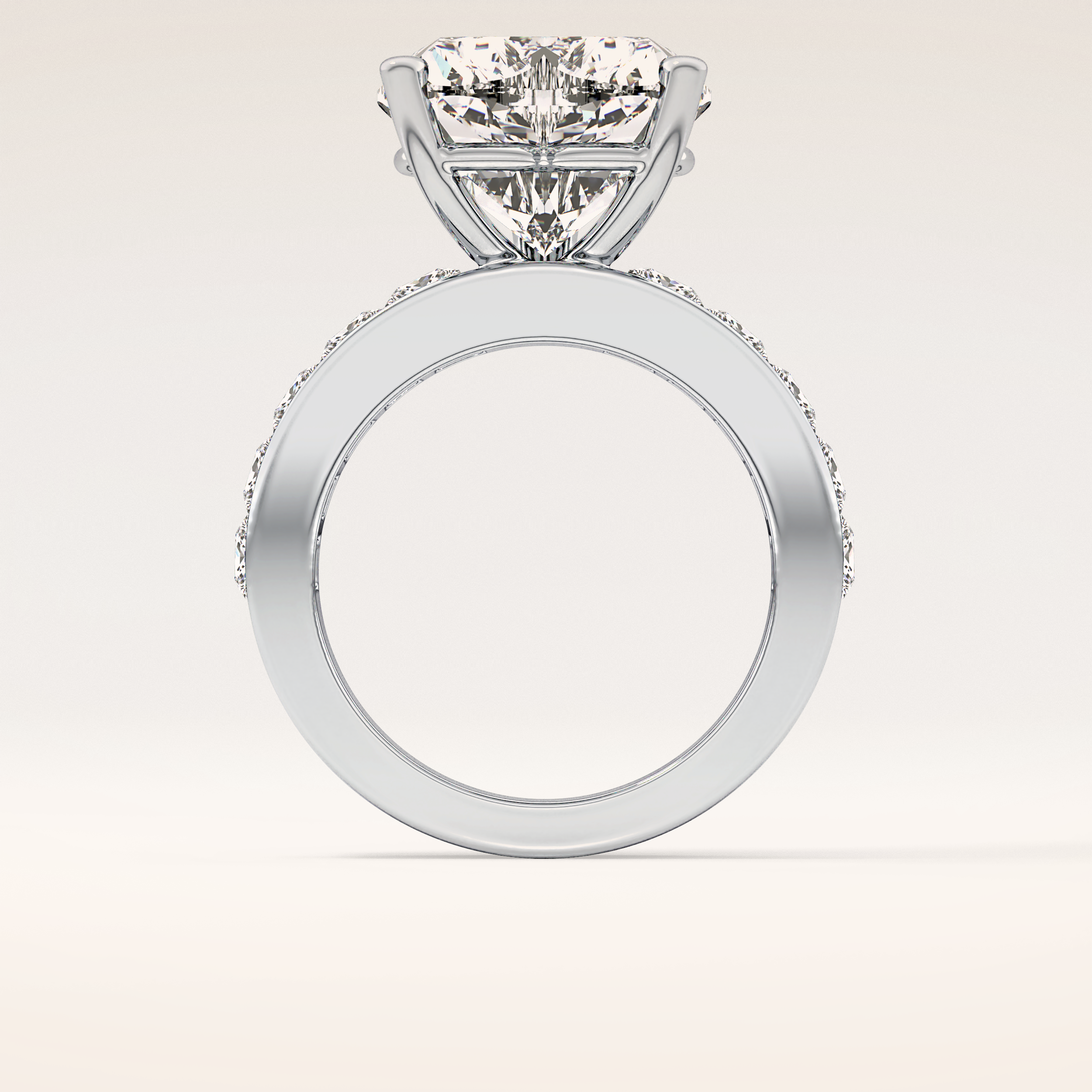 6.63 CT Heart Shaped Pave Moissanite Engagement Ring