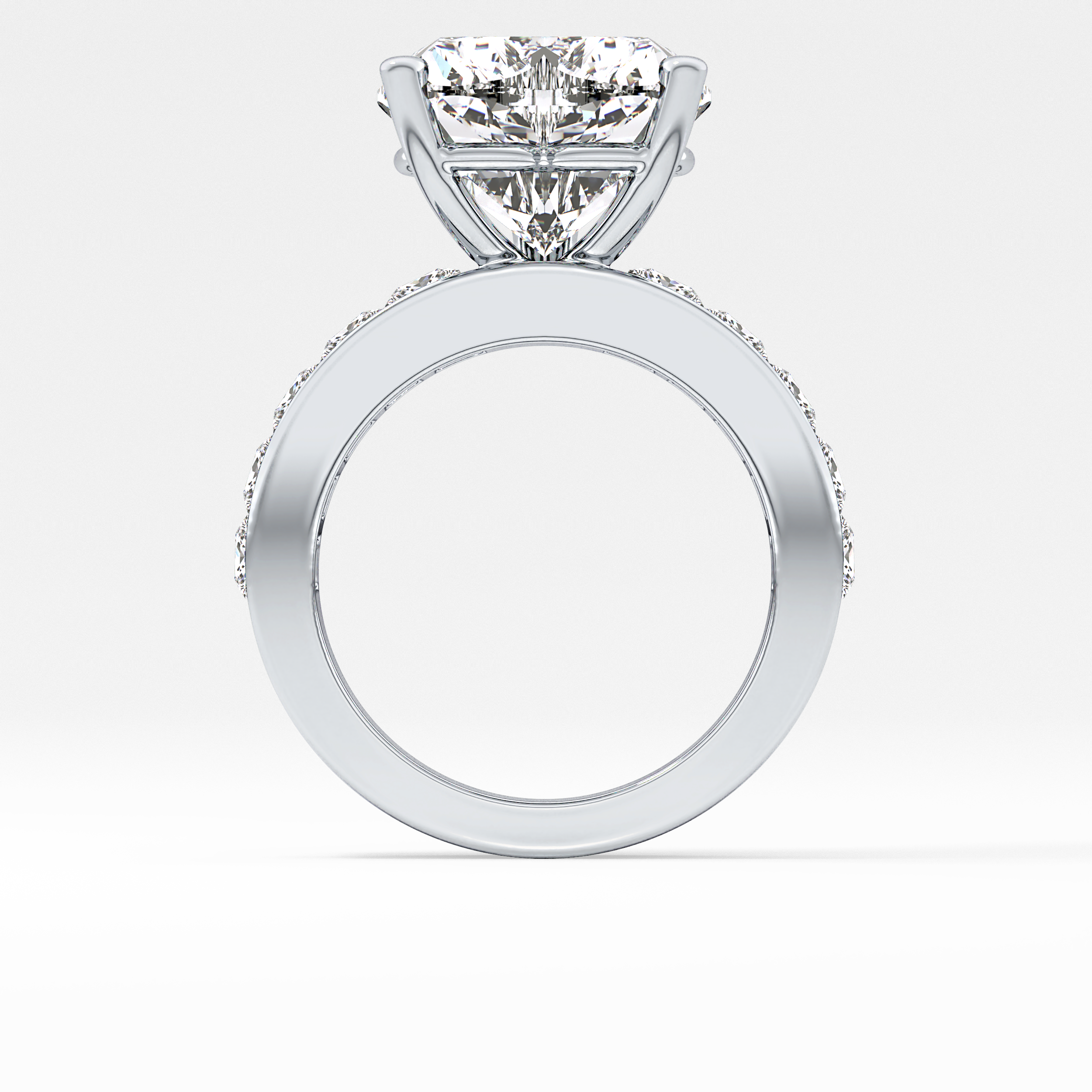 Heart Channel Pave Lab Grown Diamond Engagement Ring