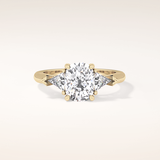 2.35 CT Cushion Shaped Three Stone Moissanite Engagement Ring