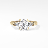 Cushion Three Stone Lab Grown Diamond Engagement Ring