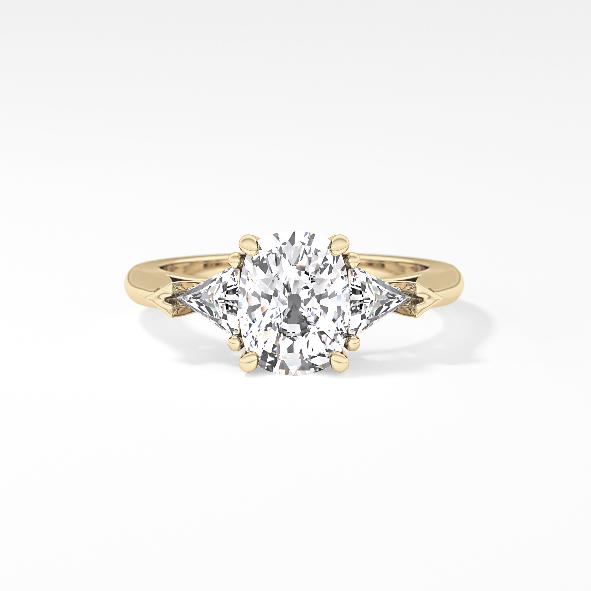 Cushion Three Stone Lab Grown Diamond Engagement Ring