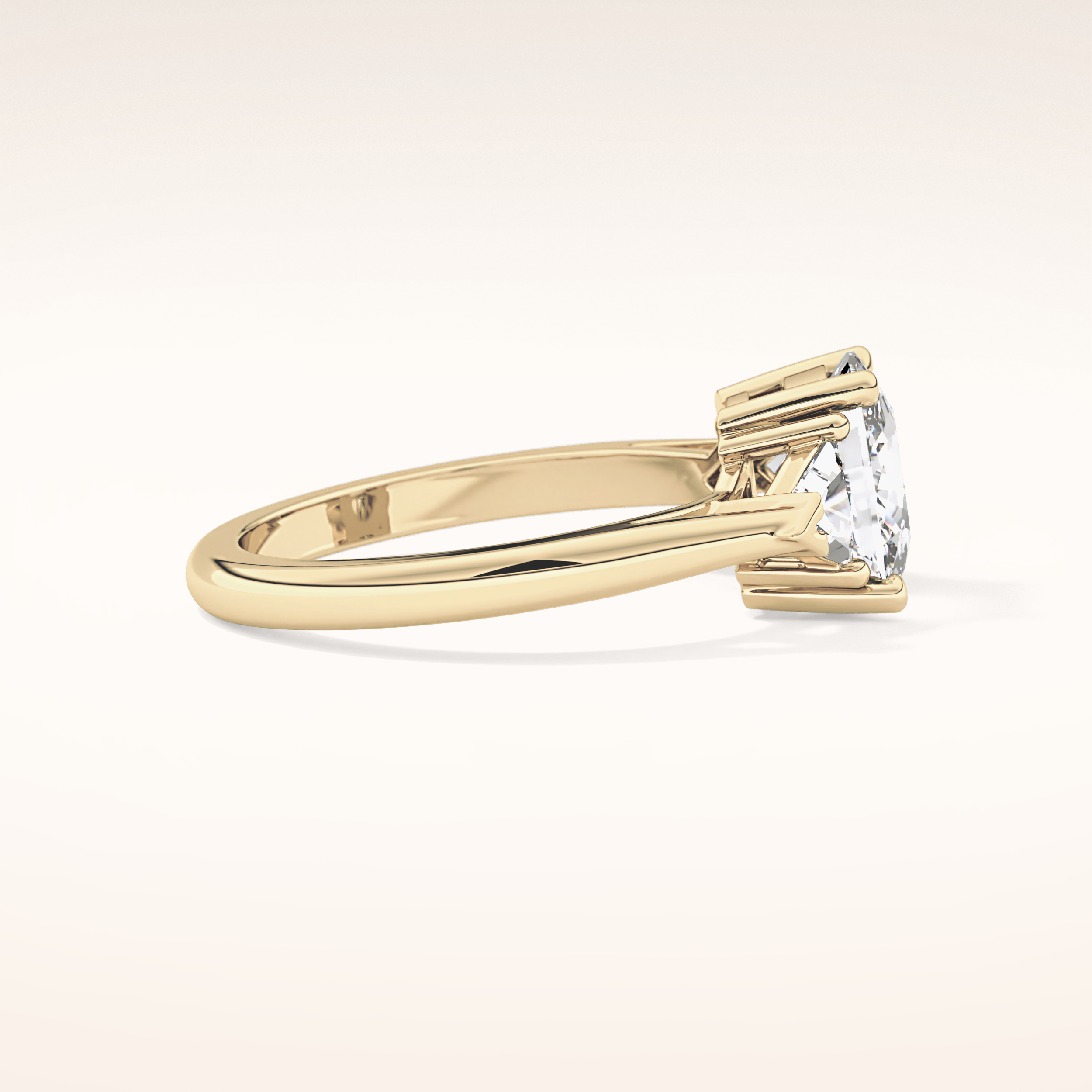 2.35 CT Cushion Shaped Three Stone Moissanite Engagement Ring
