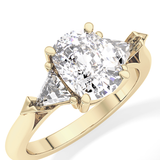Cushion Three Stone Lab Grown Diamond Engagement Ring