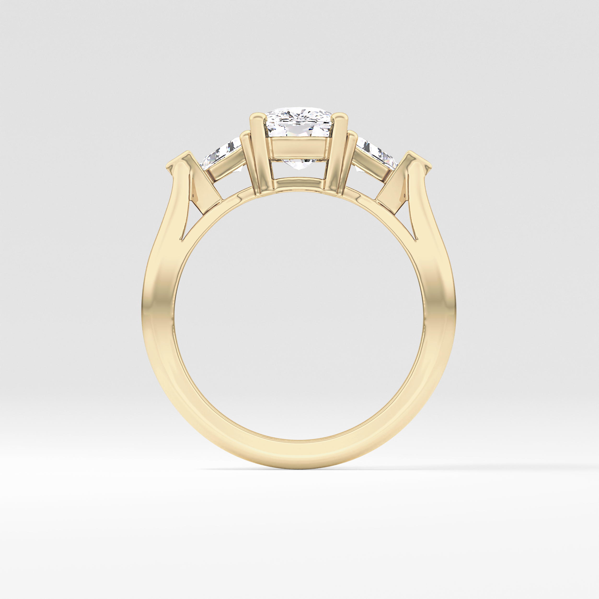 Cushion Three Stone Lab Grown Diamond Engagement Ring
