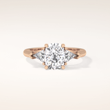 2.35 CT Cushion Shaped Three Stone Moissanite Engagement Ring