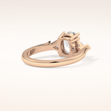 2.35 CT Cushion Shaped Three Stone Moissanite Engagement Ring