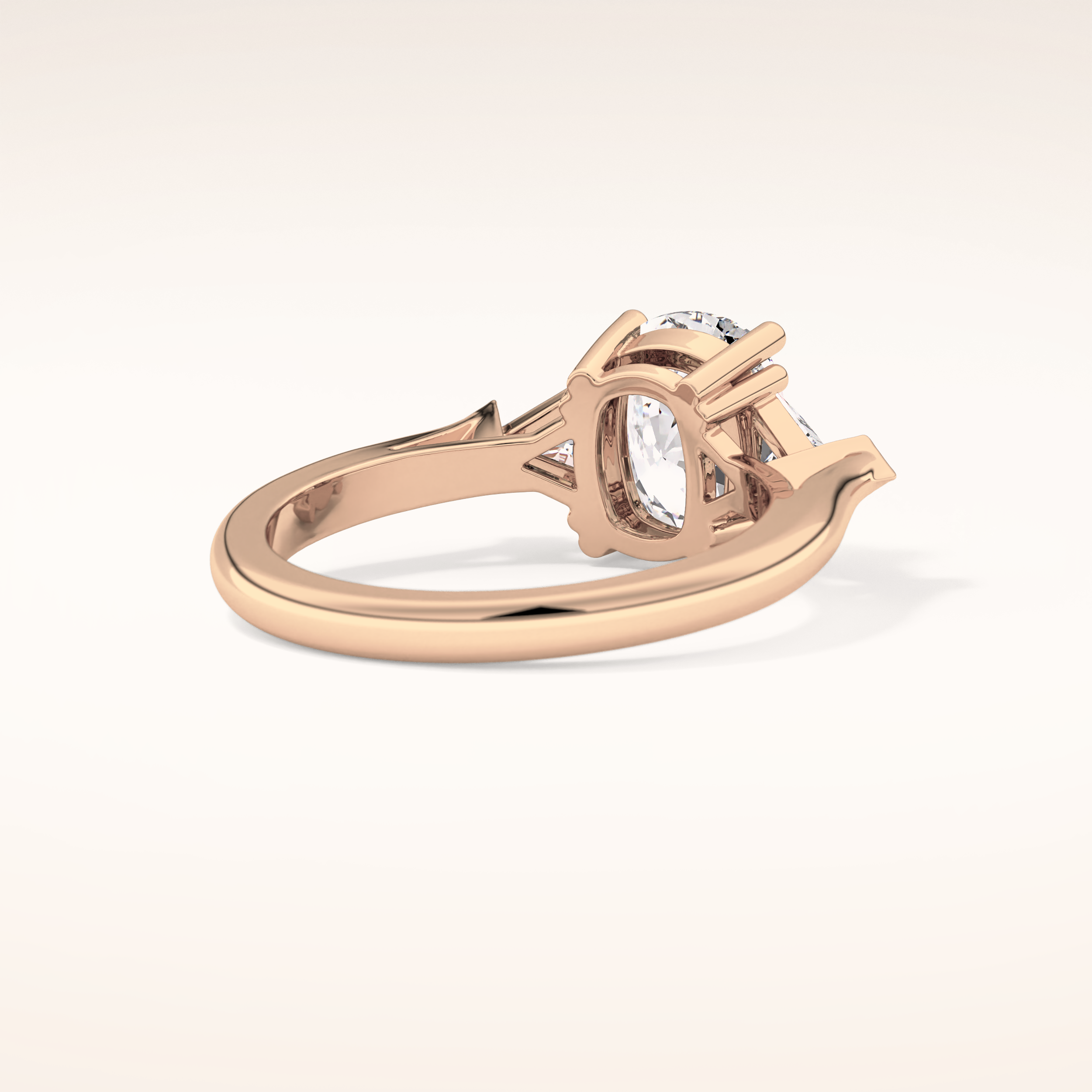 2.35 CT Cushion Shaped Three Stone Moissanite Engagement Ring