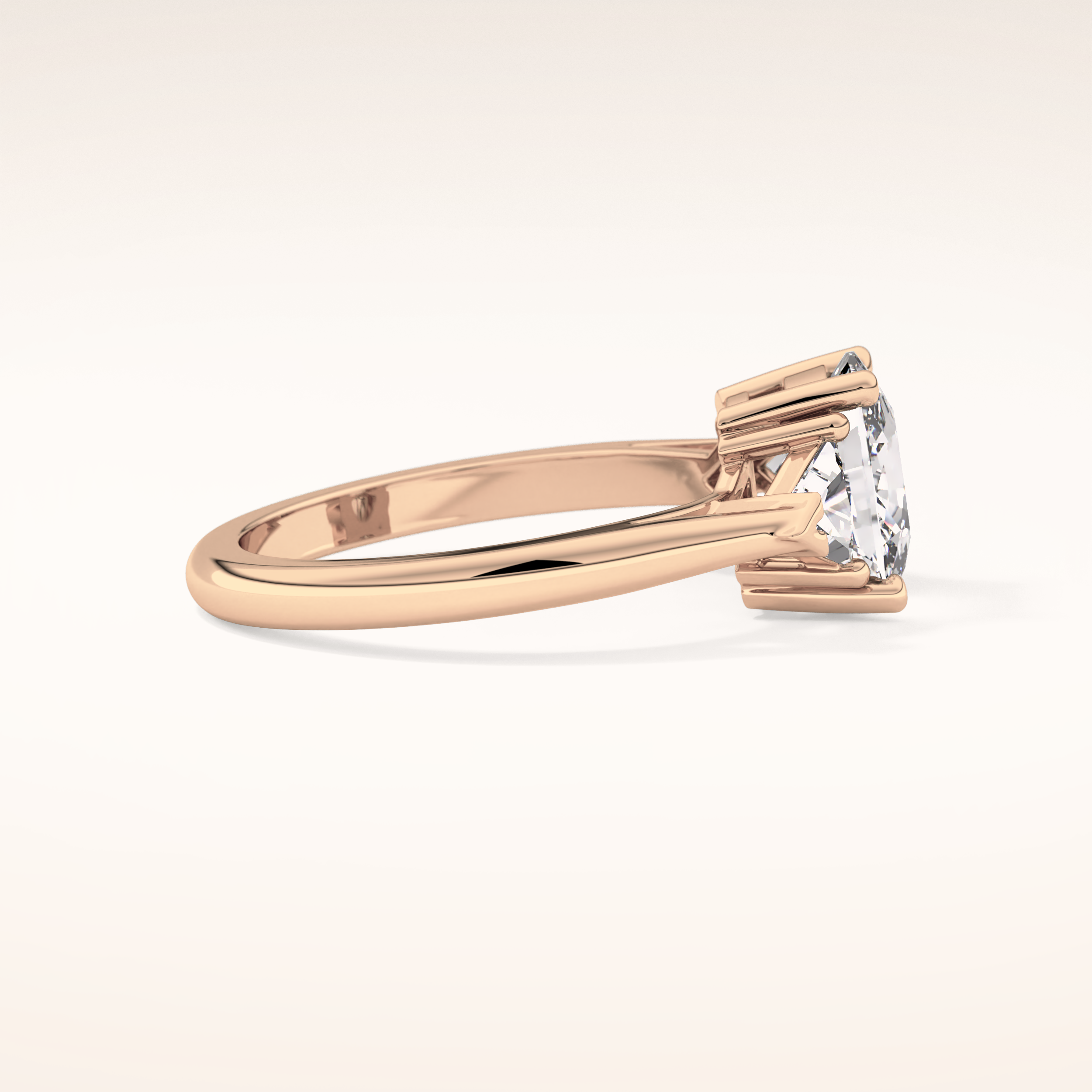 2.35 CT Cushion Shaped Three Stone Moissanite Engagement Ring