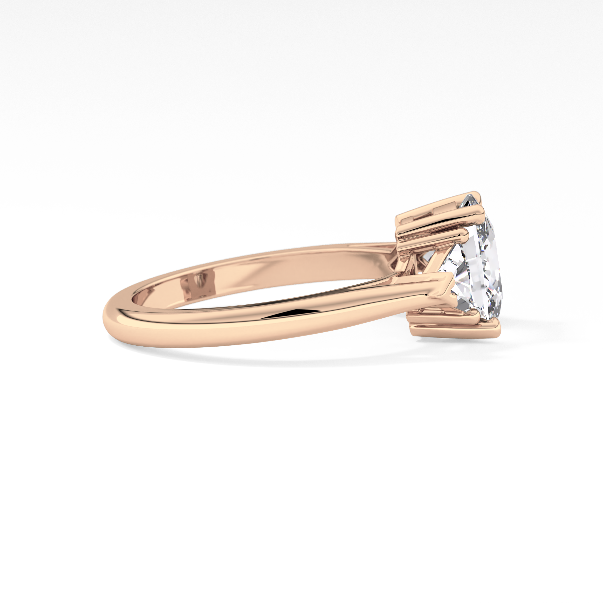 Cushion Three Stone Lab Grown Diamond Engagement Ring