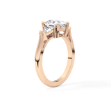 Cushion Three Stone Lab Grown Diamond Engagement Ring