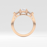 Cushion Three Stone Lab Grown Diamond Engagement Ring