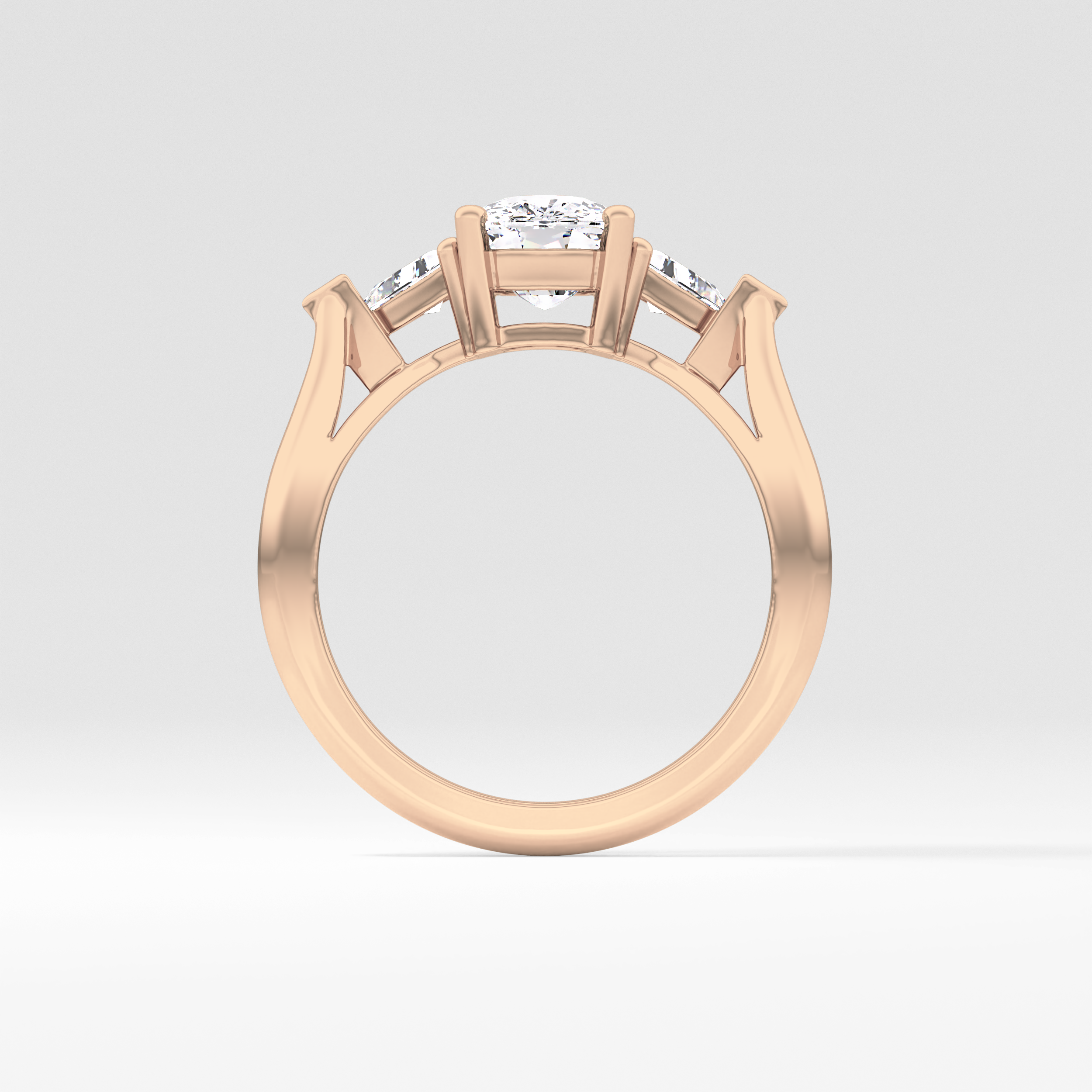 Cushion Three Stone Lab Grown Diamond Engagement Ring