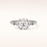 2.35 CT Cushion Shaped Three Stone Moissanite Engagement Ring