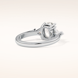 2.35 CT Cushion Shaped Three Stone Moissanite Engagement Ring