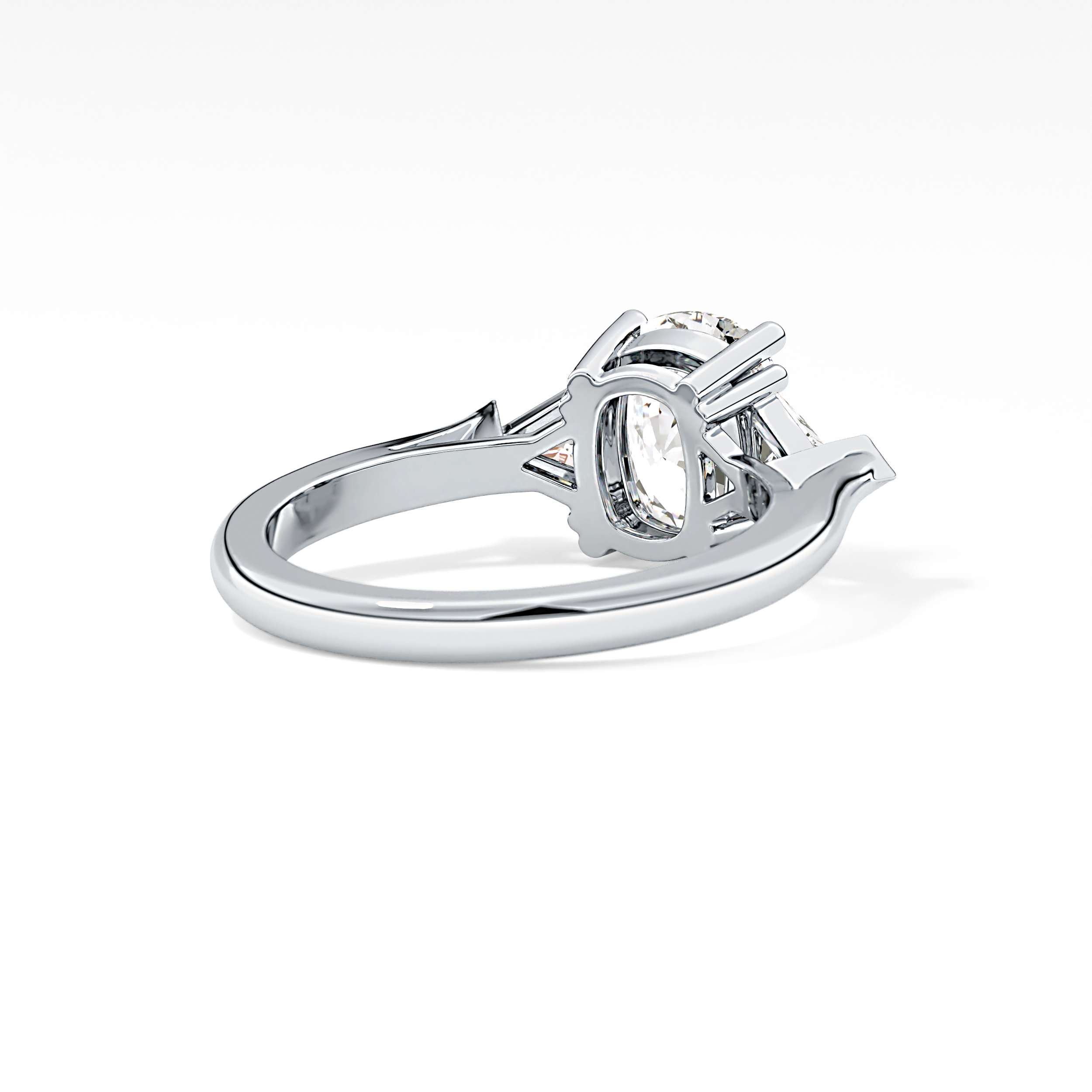 Cushion Three Stone Lab Grown Diamond Engagement Ring