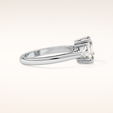 2.35 CT Cushion Shaped Three Stone Moissanite Engagement Ring