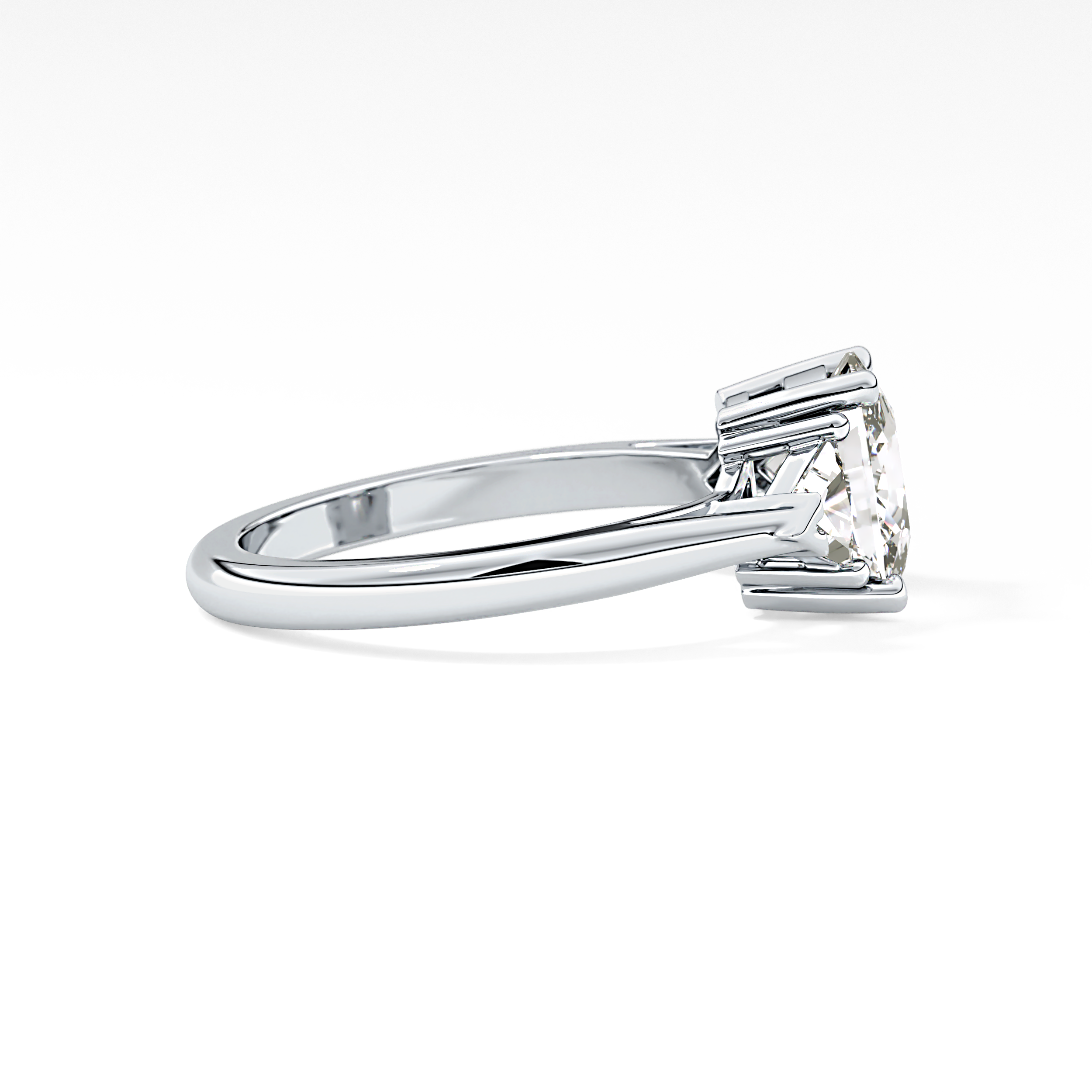 Cushion Three Stone Lab Grown Diamond Engagement Ring