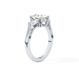 Cushion Three Stone Lab Grown Diamond Engagement Ring