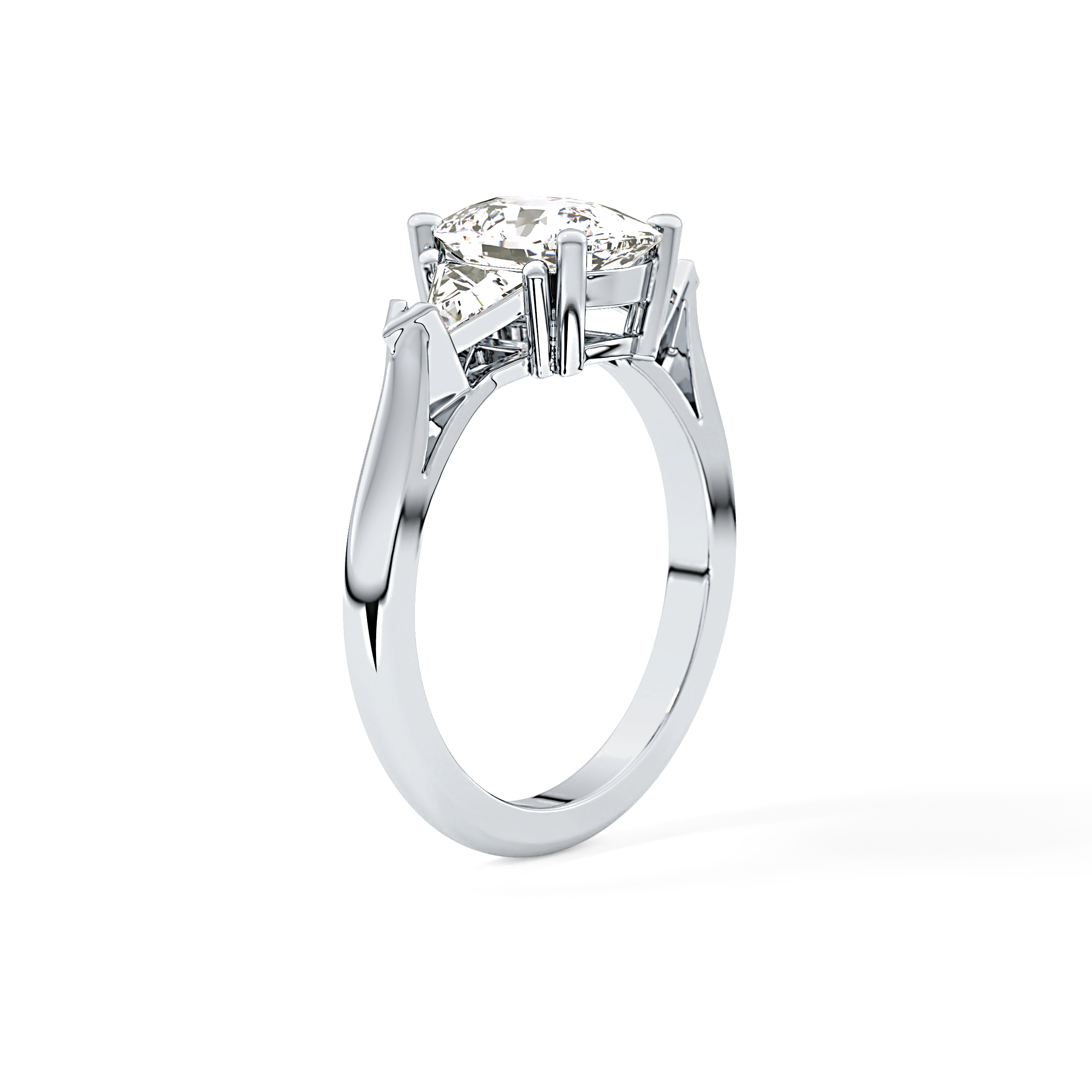 Cushion Three Stone Lab Grown Diamond Engagement Ring