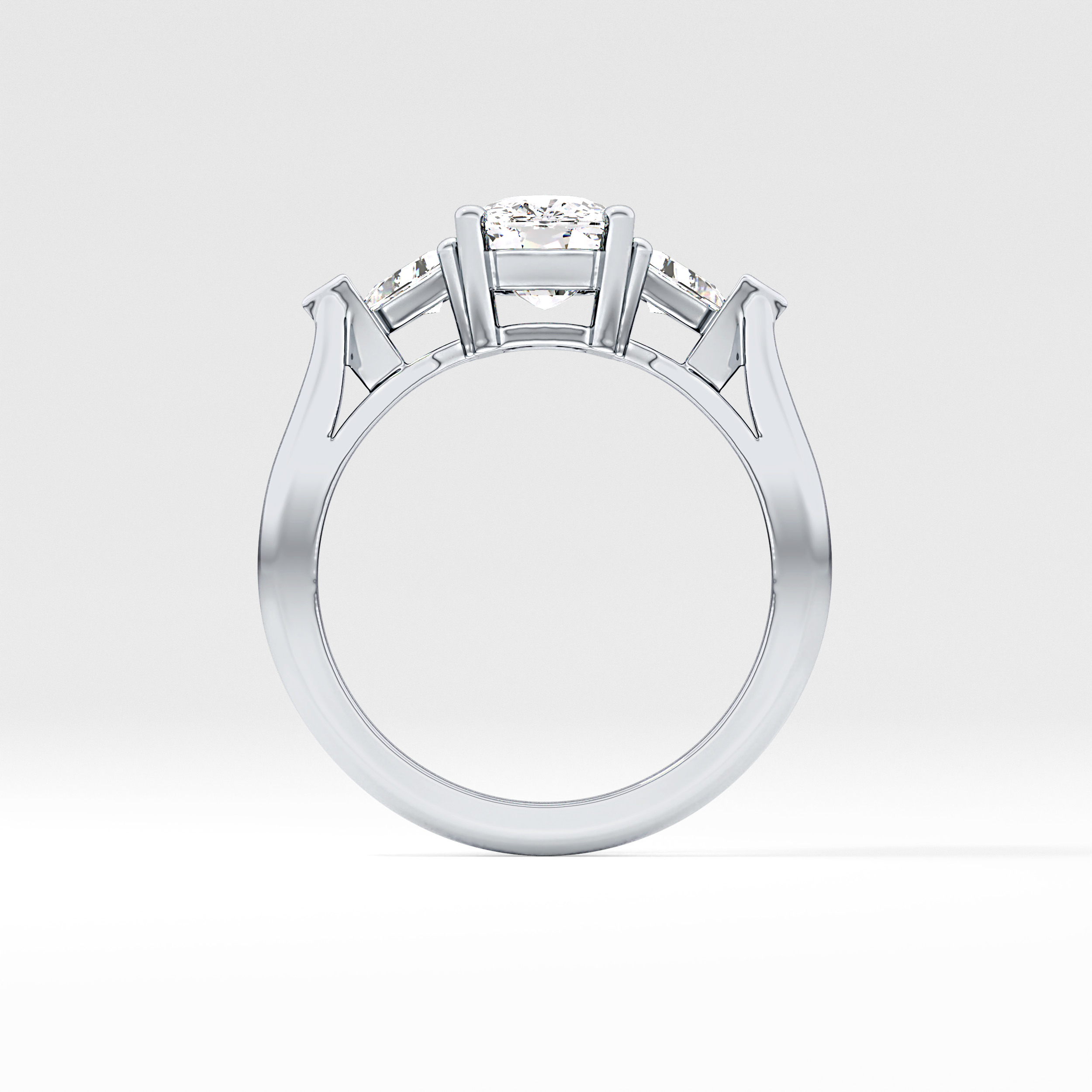 Cushion Three Stone Lab Grown Diamond Engagement Ring
