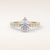 1.81 CT Pear Shaped Pave Moissanite Engagement Ring
