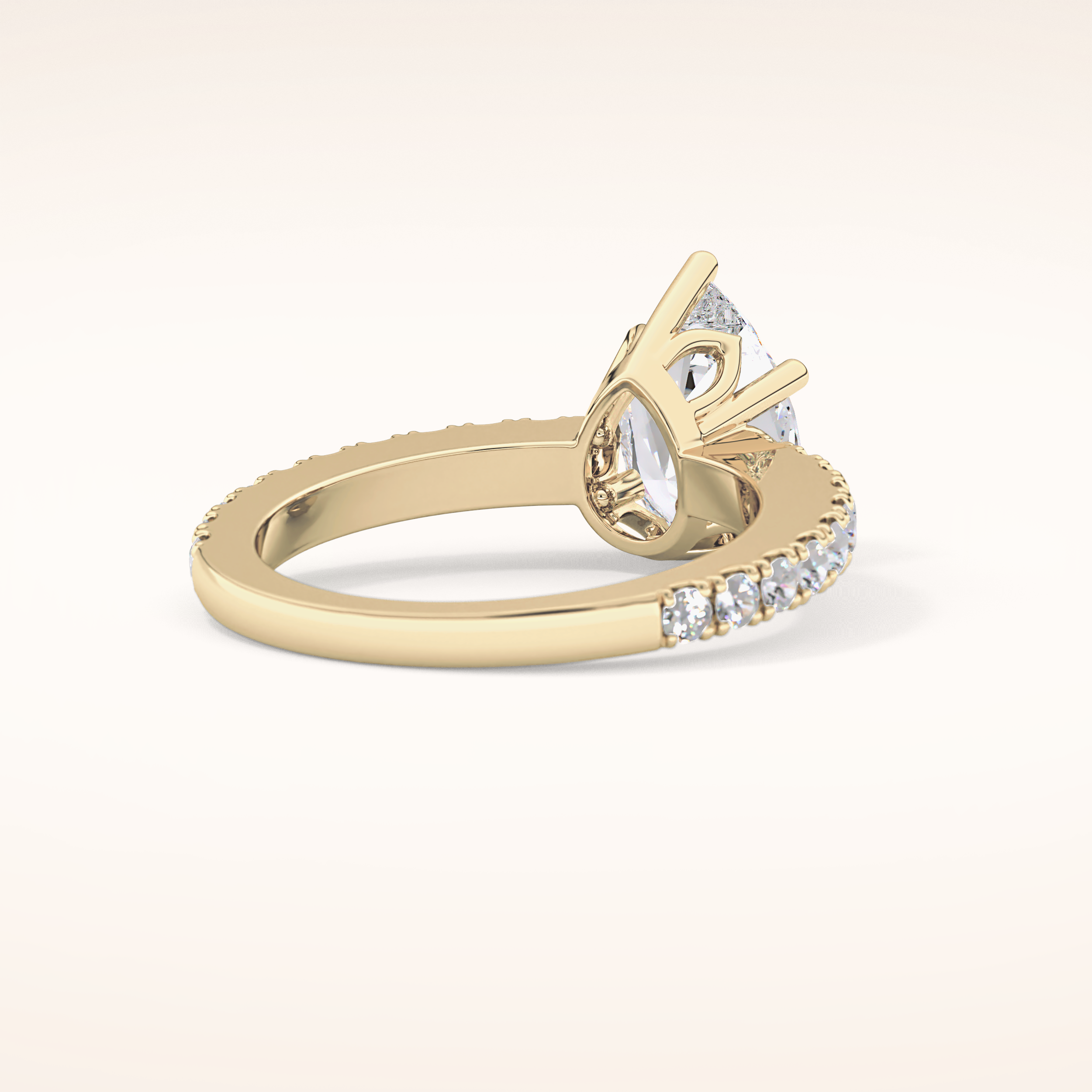 1.81 CT Pear Shaped Pave Moissanite Engagement Ring