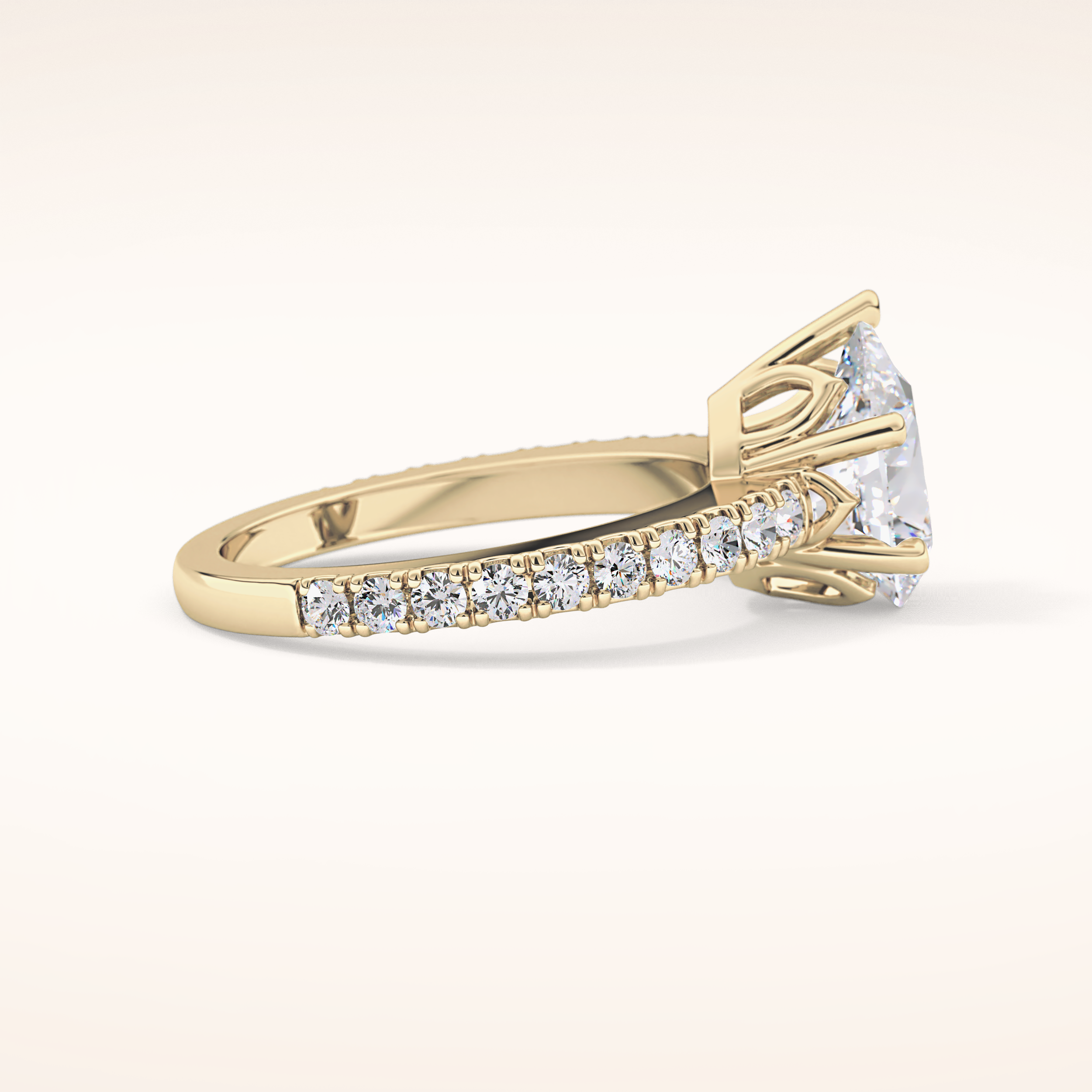 1.81 CT Pear Shaped Pave Moissanite Engagement Ring