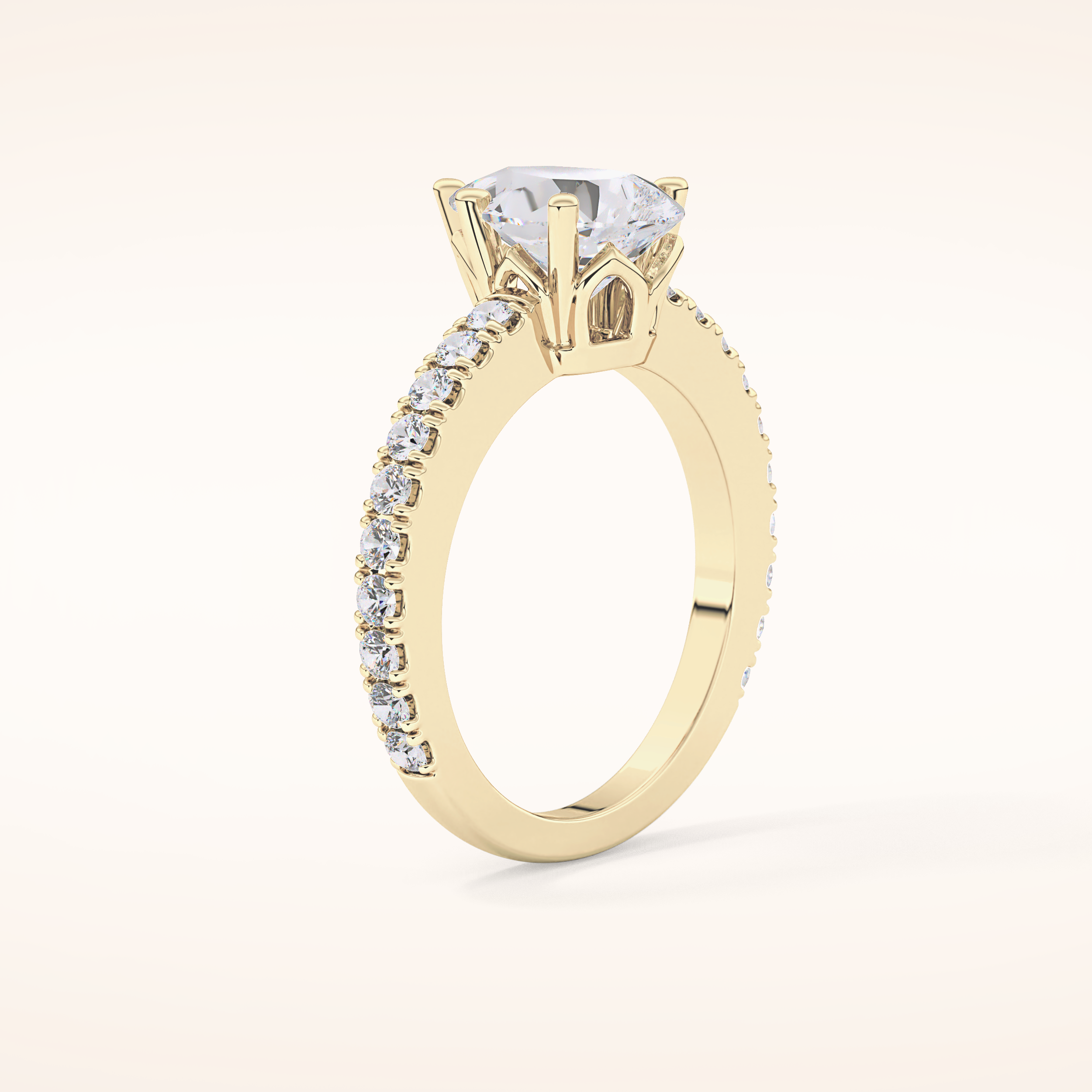 1.81 CT Pear Shaped Pave Moissanite Engagement Ring