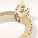 1.81 CT Pear Shaped Pave Moissanite Engagement Ring