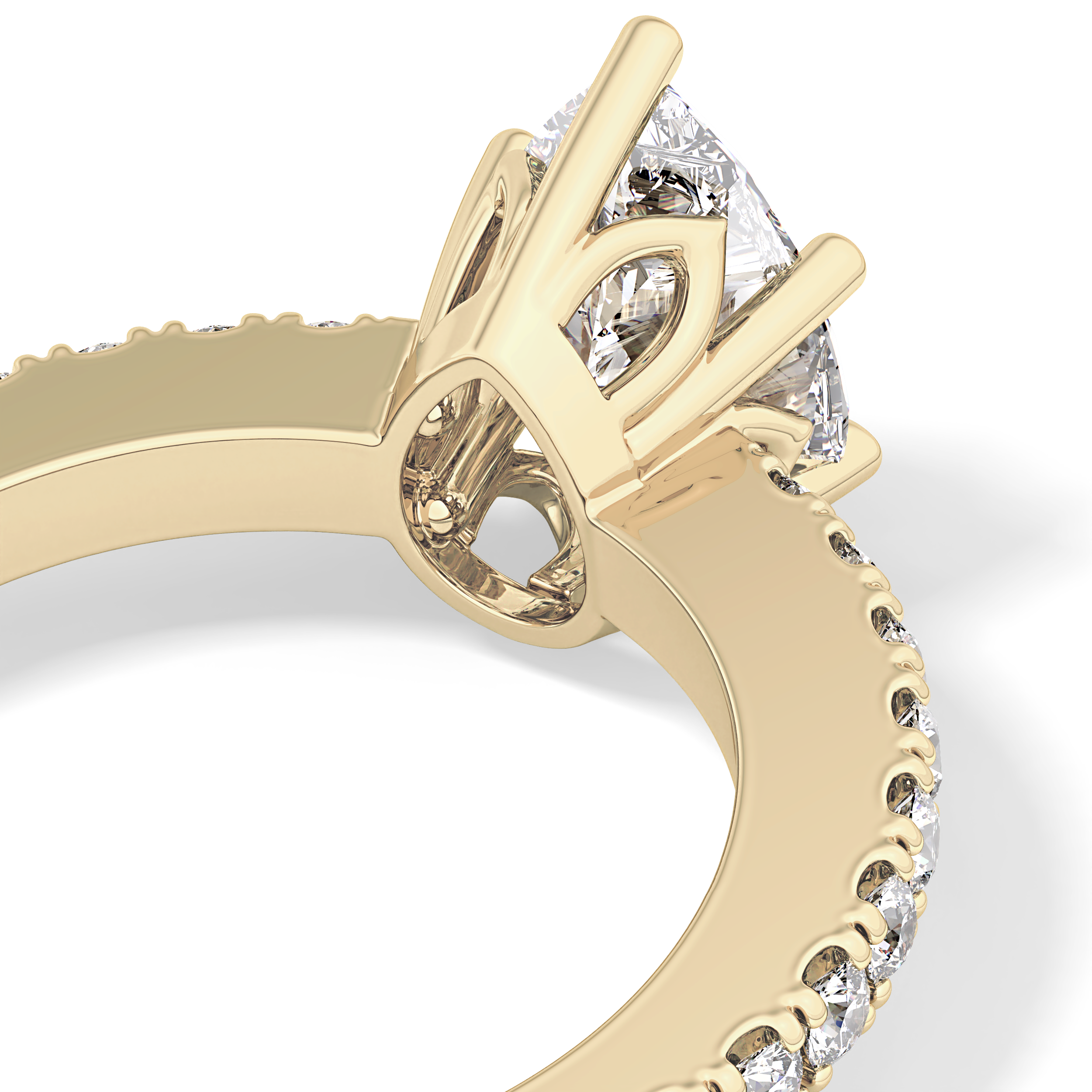 Pear Pave Lab Grown Diamond Engagement Ring
