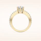 1.81 CT Pear Shaped Pave Moissanite Engagement Ring