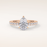 1.81 CT Pear Shaped Pave Moissanite Engagement Ring