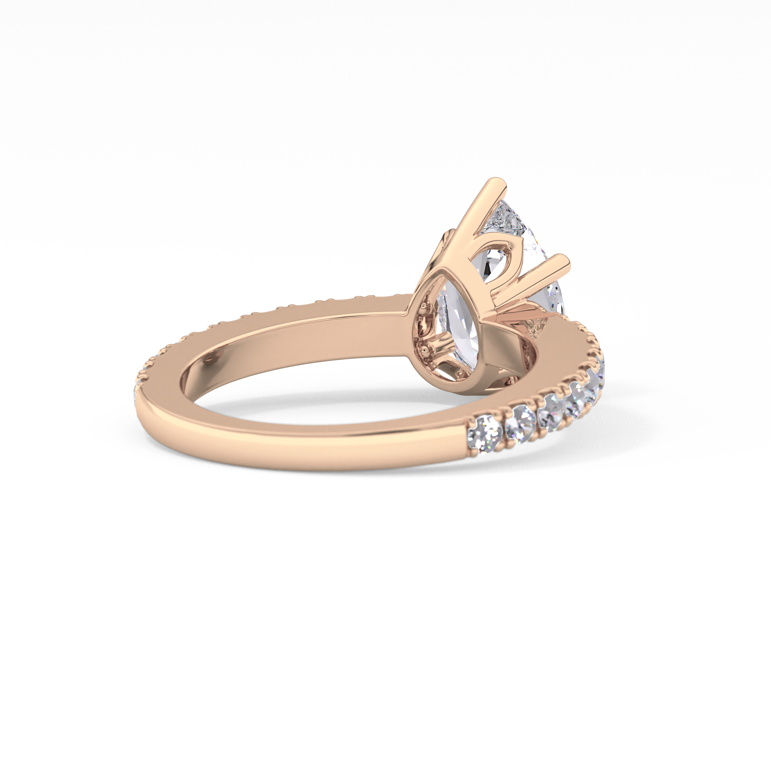 Pear Pave Lab Grown Diamond Engagement Ring