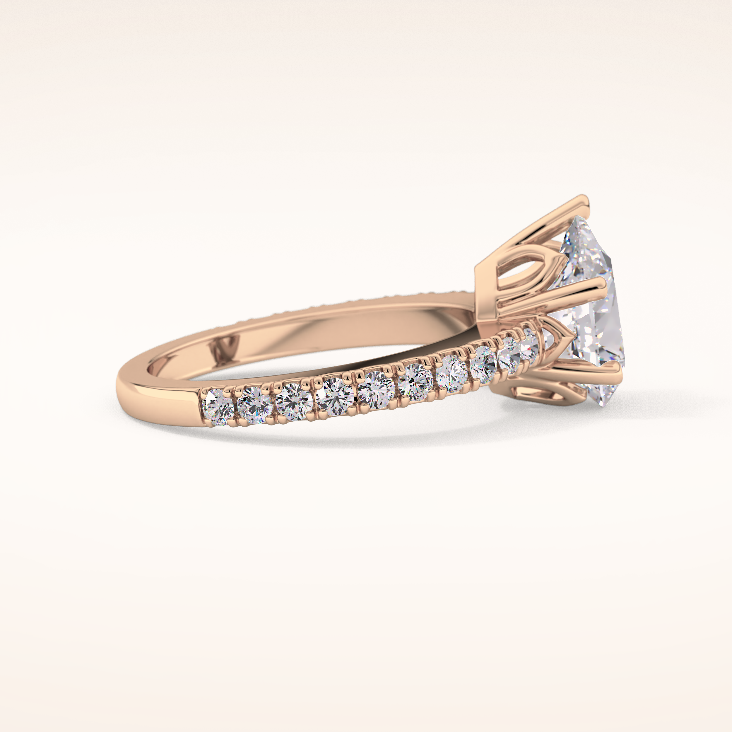 1.81 CT Pear Shaped Pave Moissanite Engagement Ring