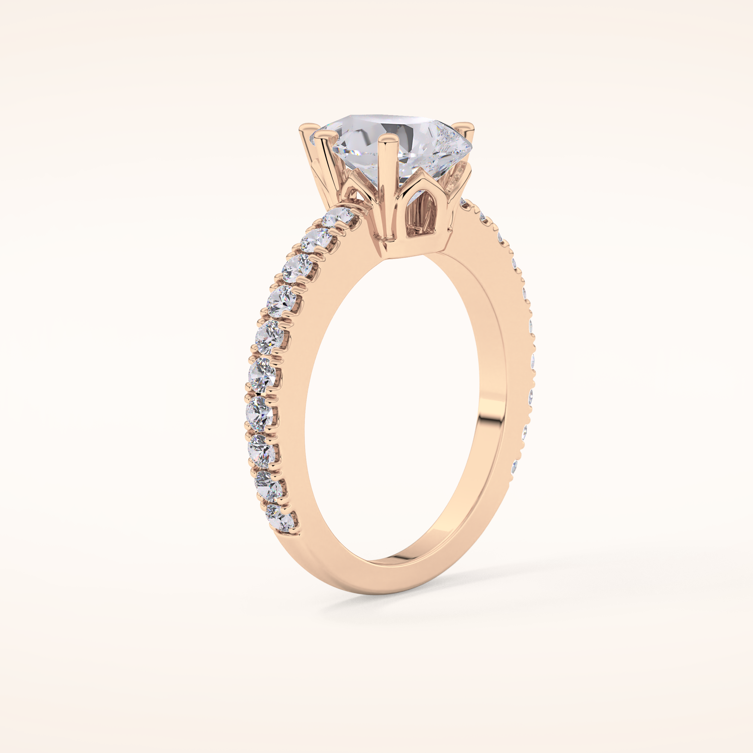 1.81 CT Pear Shaped Pave Moissanite Engagement Ring