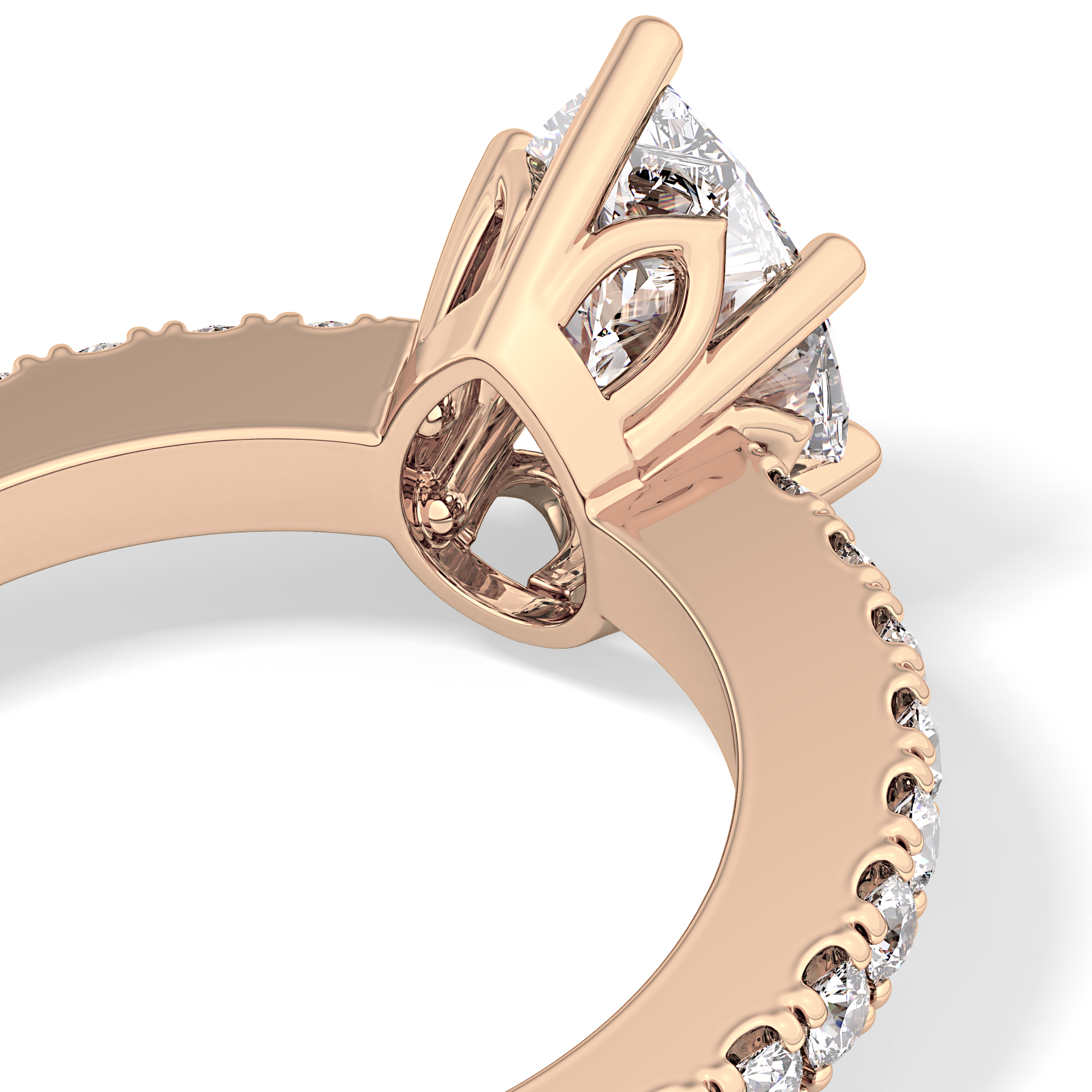 Pear Pave Lab Grown Diamond Engagement Ring