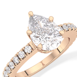 Pear Pave Lab Grown Diamond Engagement Ring