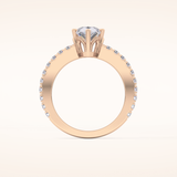 1.81 CT Pear Shaped Pave Moissanite Engagement Ring