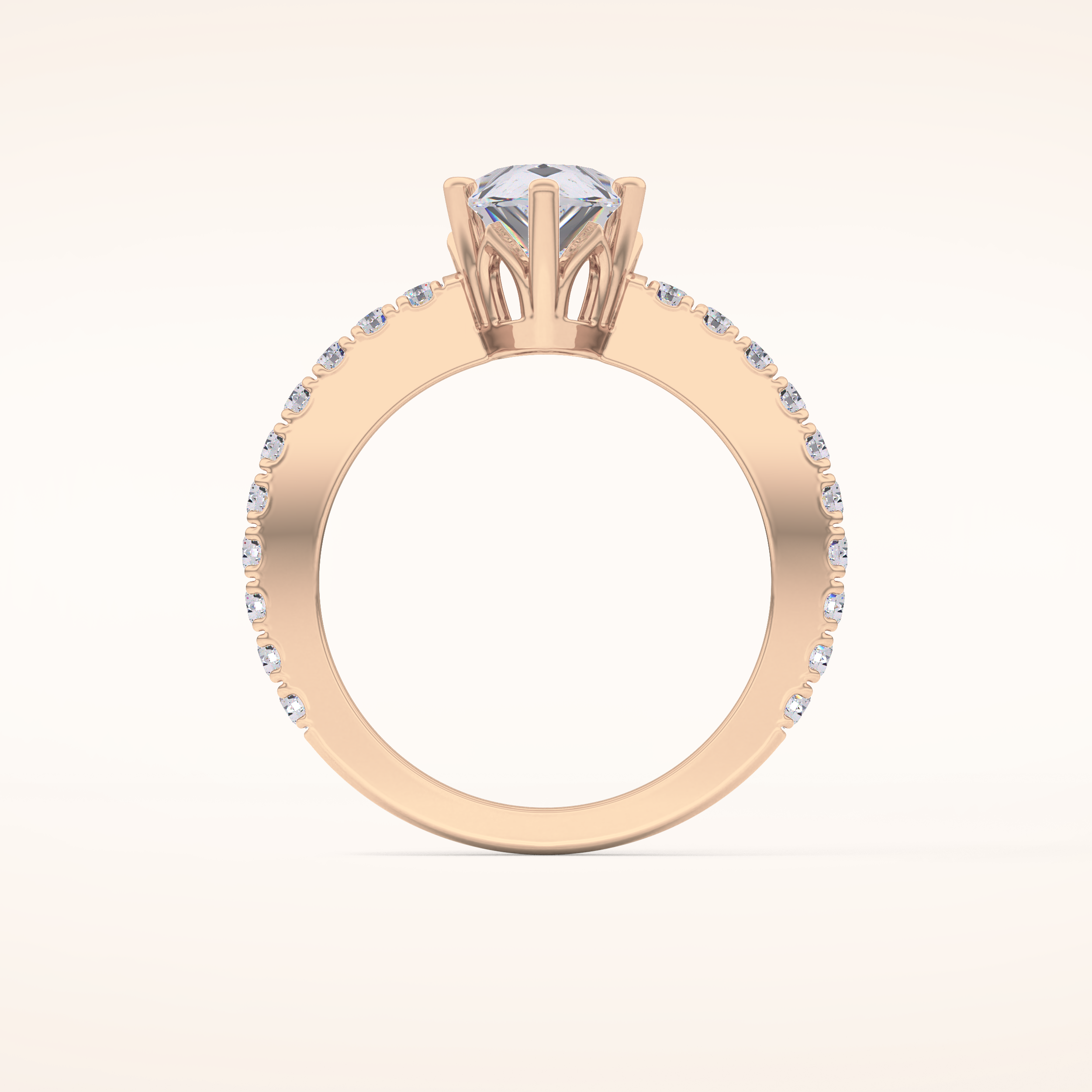1.81 CT Pear Shaped Pave Moissanite Engagement Ring