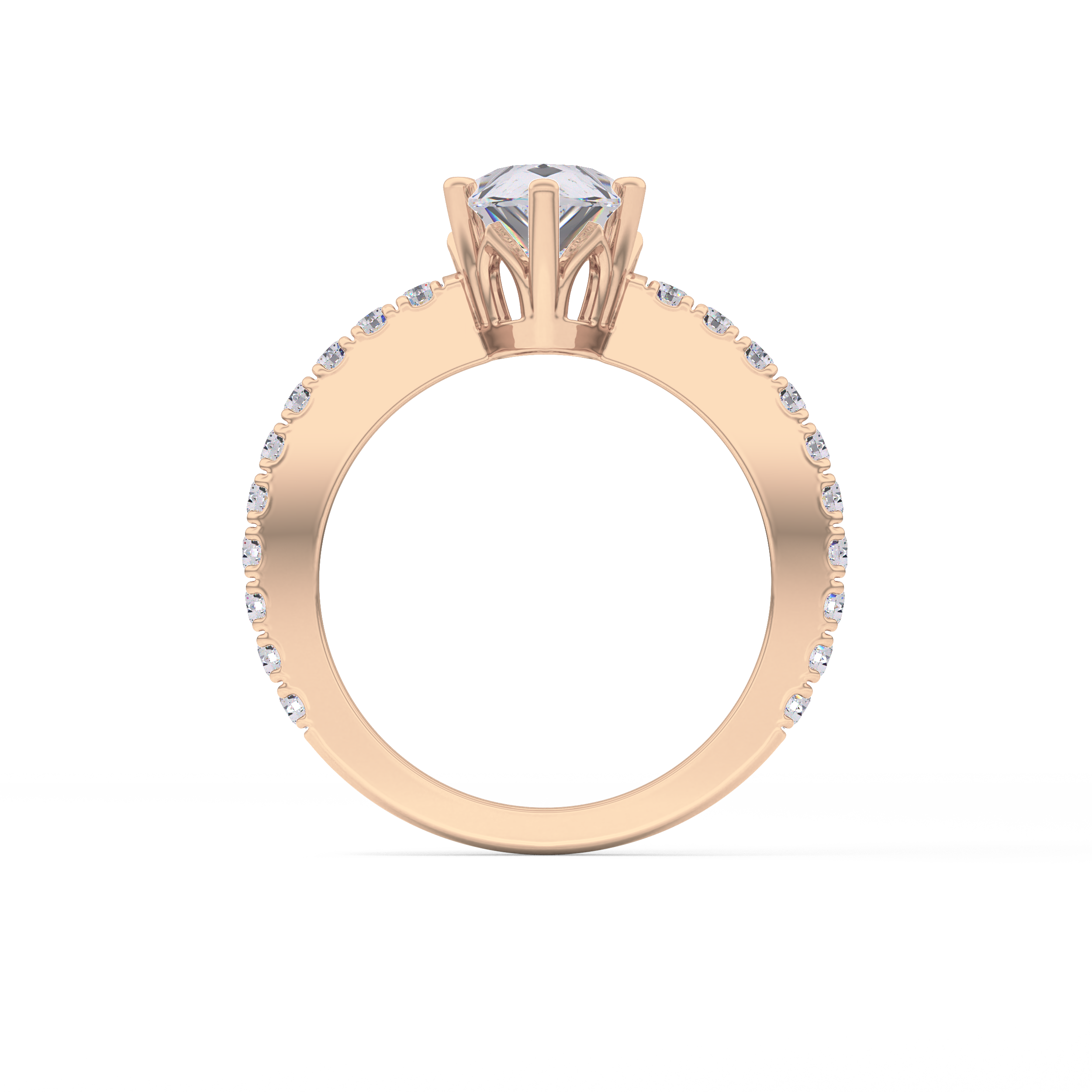 Pear Pave Lab Grown Diamond Engagement Ring