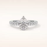 1.81 CT Pear Shaped Pave Moissanite Engagement Ring