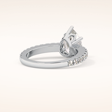 1.81 CT Pear Shaped Pave Moissanite Engagement Ring