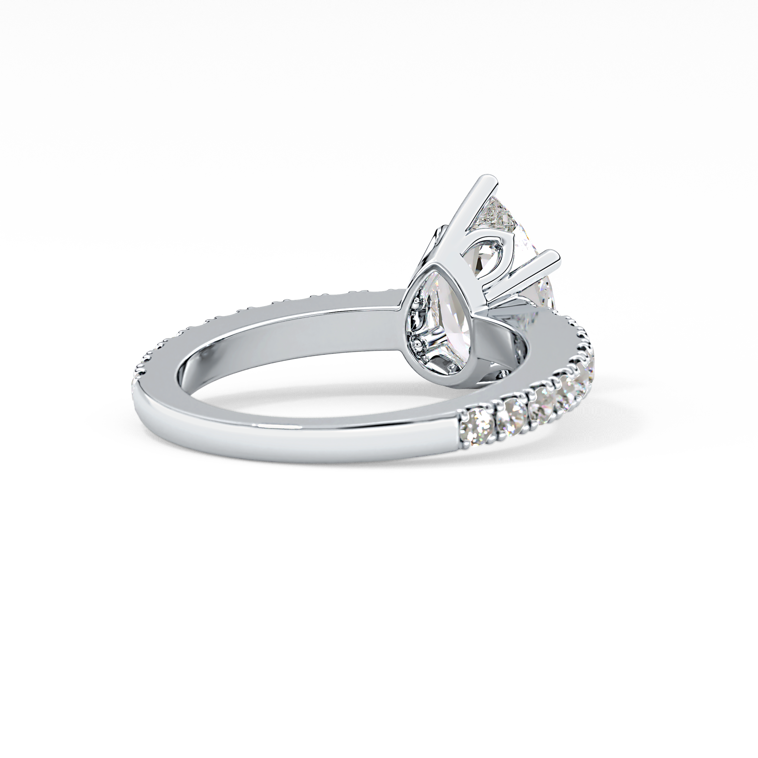 Pear Pave Lab Grown Diamond Engagement Ring