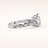 1.81 CT Pear Shaped Pave Moissanite Engagement Ring