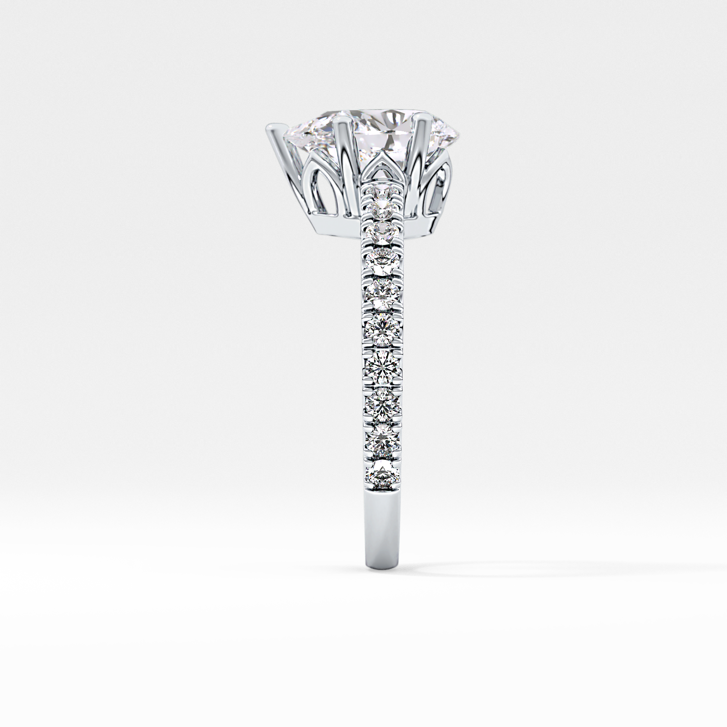 Pear Pave Lab Grown Diamond Engagement Ring